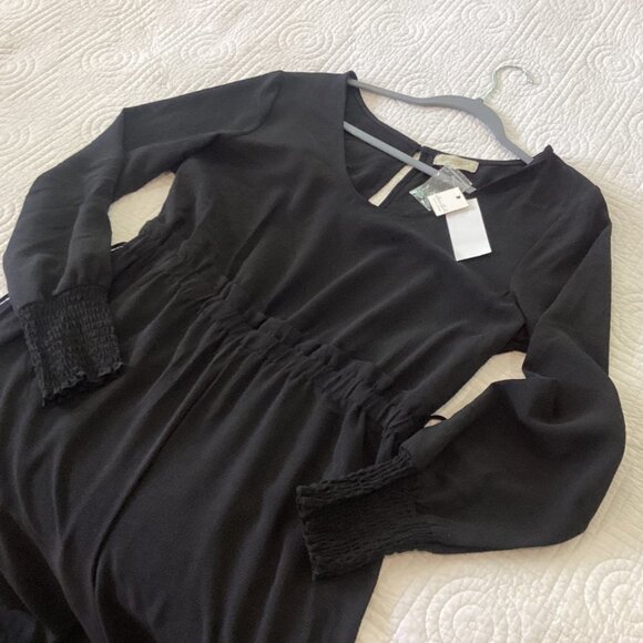 NWT Ultra Flirt Women's Textured Paperbag Jumpsuit Black Size XL - Picture 12 of 13